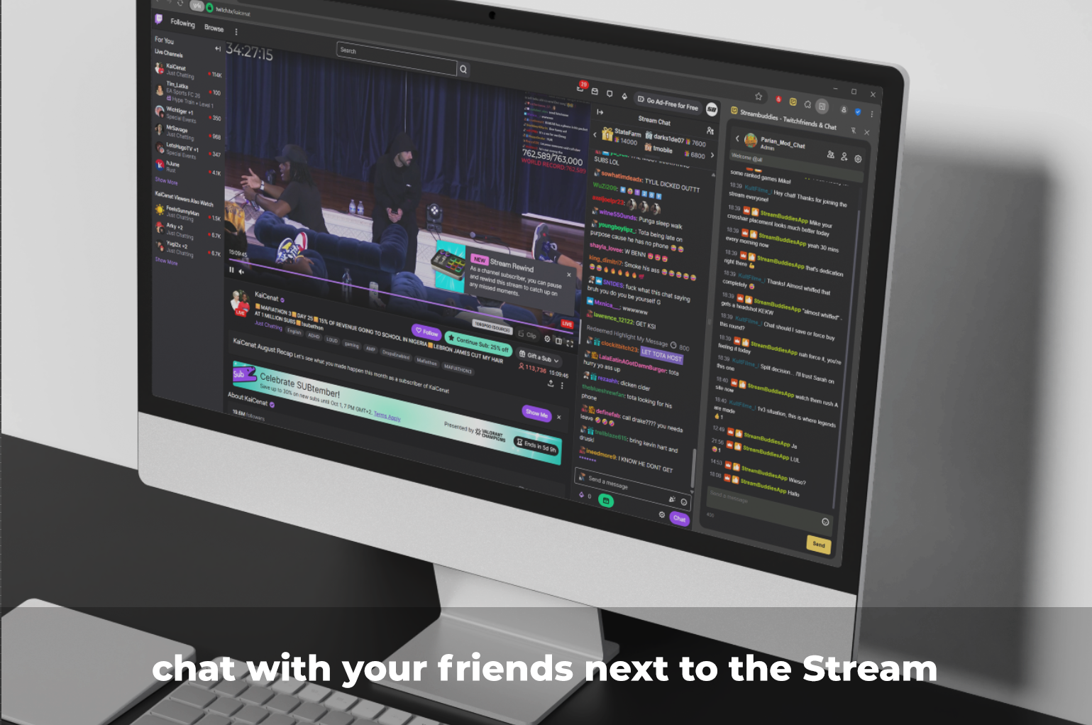 Streambuddies Twitchfriends and Chat Detail View