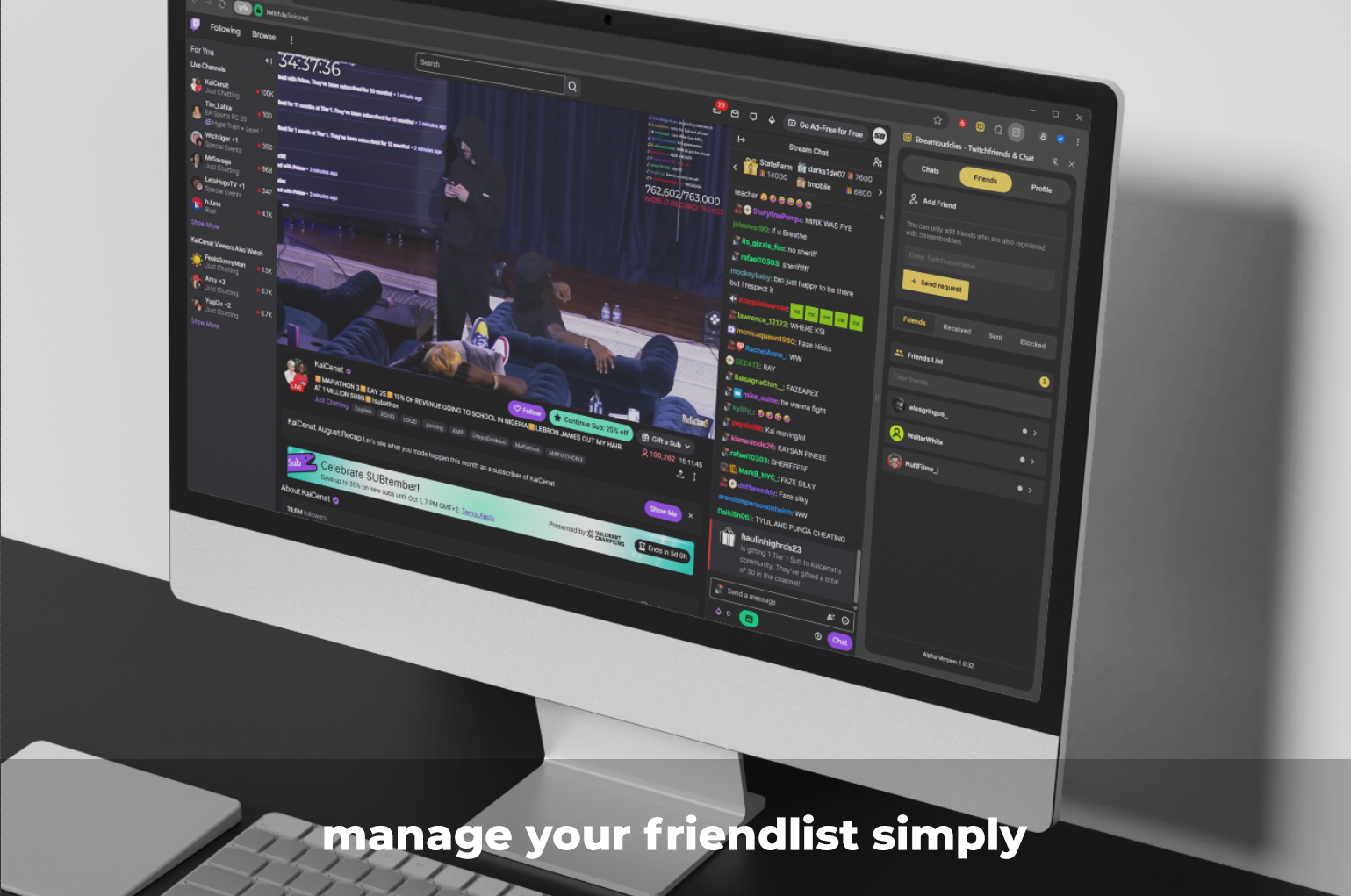 Streambuddies Twitchfriends and Chat Friendlist