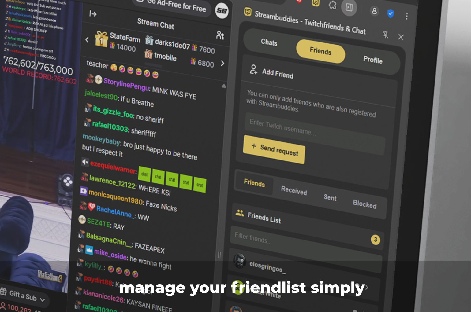 Streambuddies Twitchfriends and Chat Friendlist