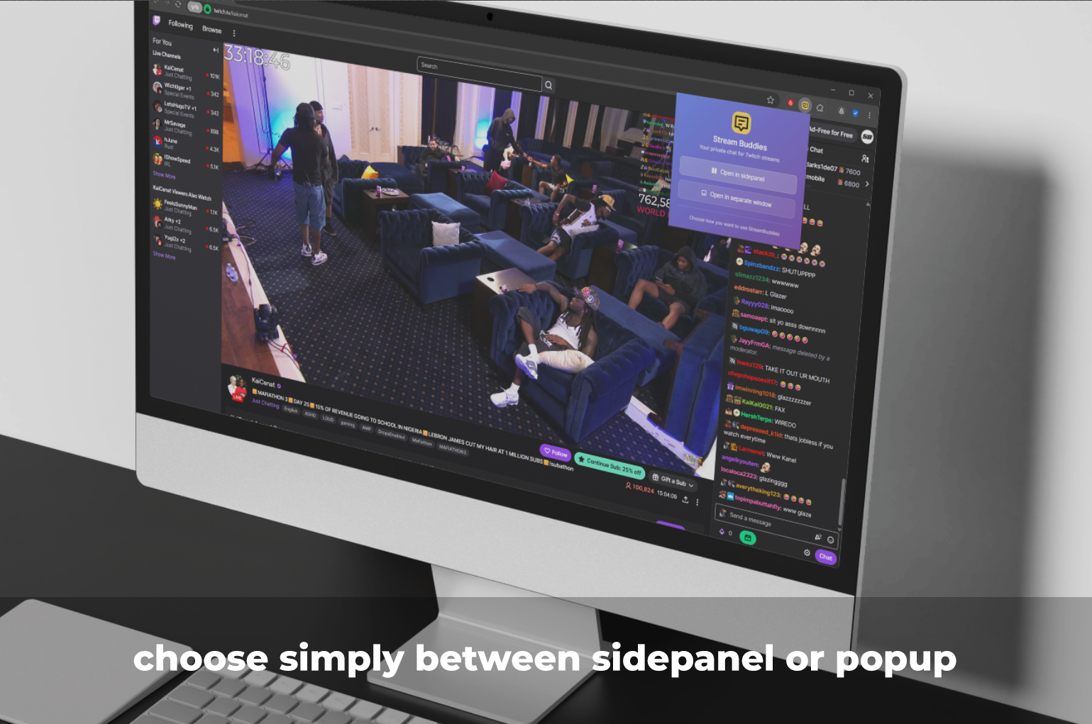 Streambuddies Twitchfriends and Chat Open Sidepanel